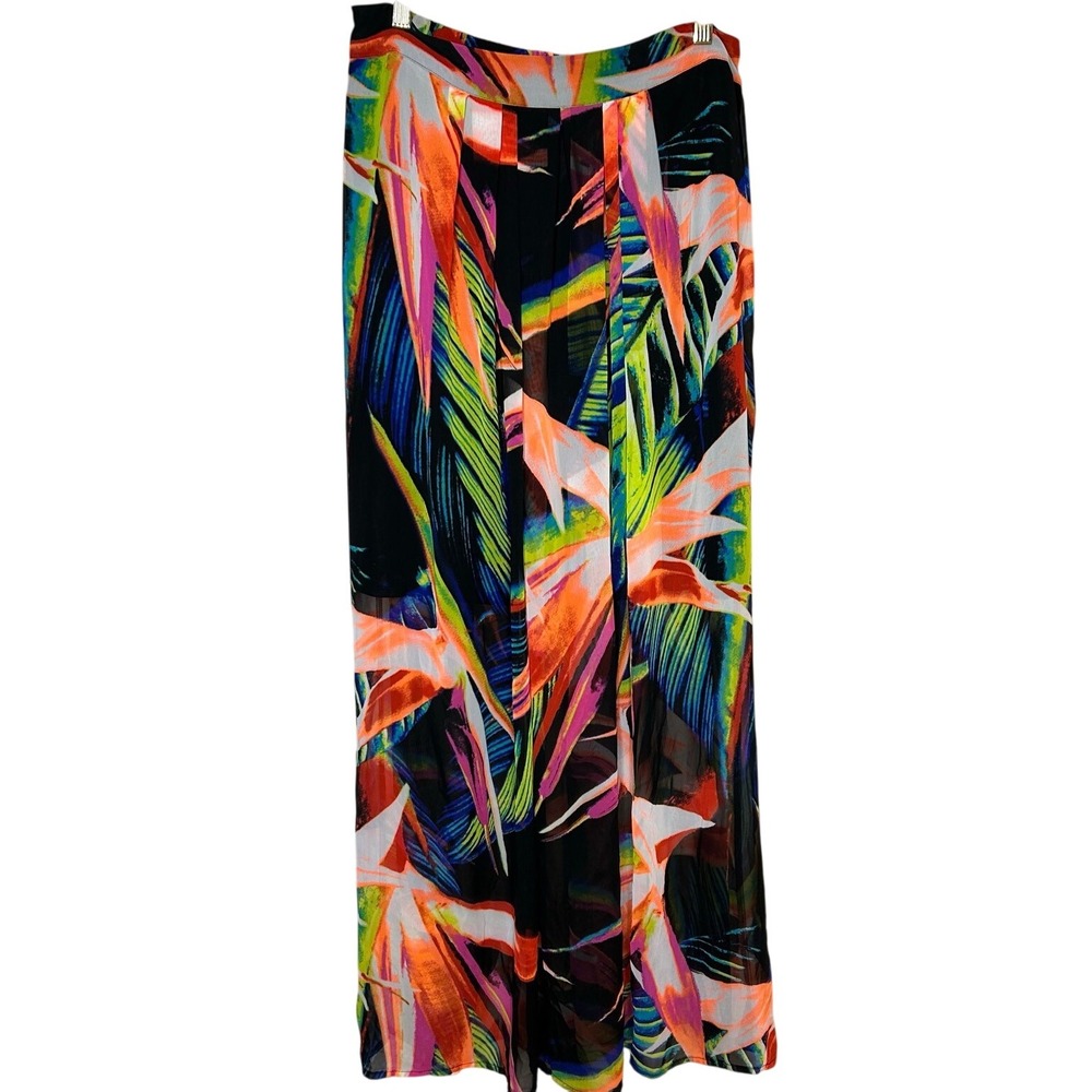 Worthington Skirt-M/L- colorful, long elastic waist flowy‎